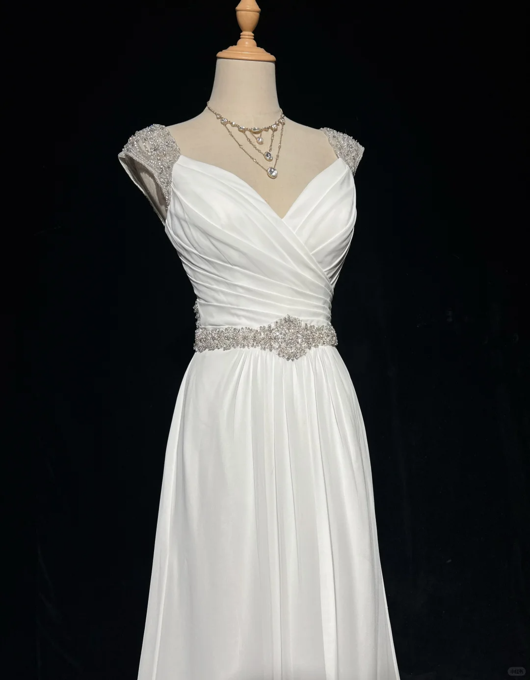 Robe de mariée vintage trapèze en mousseline de soie, décolleté en cœur, perles argentées, robe de mariée longue blanche, robes de mariée rétro, robes de mariée modestes DH2678