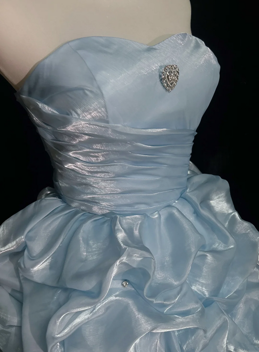 Cute Ball Gown Sweetheart Light Sky Blue Mini Short Formal Homecoming Dresses Party Short Prom Dress Hoco Dresses DH2682