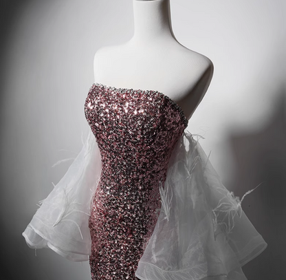 Süßes Ballkleid Spaghettiträger Silbergrau Mini Kurzes Formales Homecoming-Kleid Party Kurzes Ballkleid Hoco Kleider DH2684