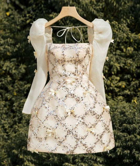 Fancy Short Hoco Dresses A line Square Mini Formal 8th Grade Homecoming Dresses Summer Middle School Homecoming Outfits DH34