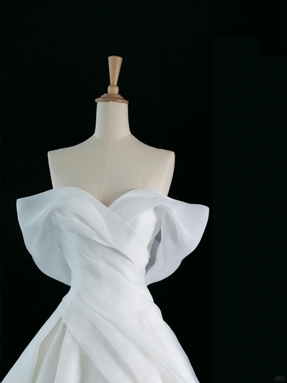 Hübsches Brautkleid Ballkleid aus der Schulter kurze Ärmel weiße lange Brautkleider Brautkleider Brautkleid DH346