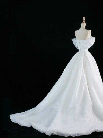 Hübsches Brautkleid Ballkleid aus der Schulter kurze Ärmel weiße lange Brautkleider Brautkleider Brautkleid DH346