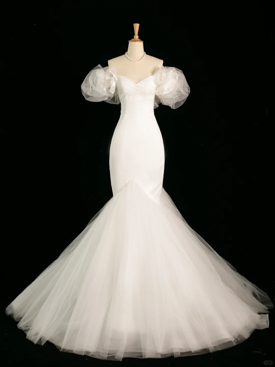 Hübsches Brautkleid Meerjungfrau aus der Schulter kurze Ärmel Tüll lange Vintage Brautkleider Brautkleider Brautkleid DH392