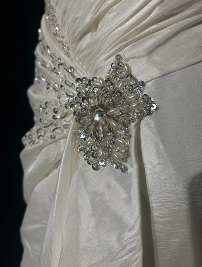 Retro-Brautkleid 1950er 1940er Meerjungfrau Spaghettiträger Lange Brautkleider Brautkleider Brautkleid DH556