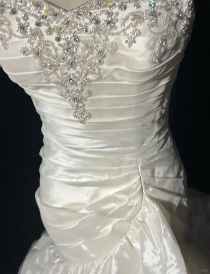 Retro-Brautkleid 1950er 1940er Meerjungfrau Spaghettiträger Taft Lange Brautkleider Brautkleider Brautkleid DH558
