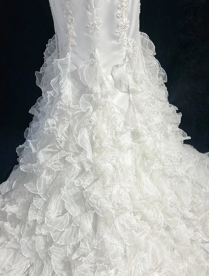 Retro-Brautkleid 1950er 1940er Meerjungfrau Spaghettiträger Tüll Lange Brautkleider Brautkleider Elegantes Brautkleid DH561