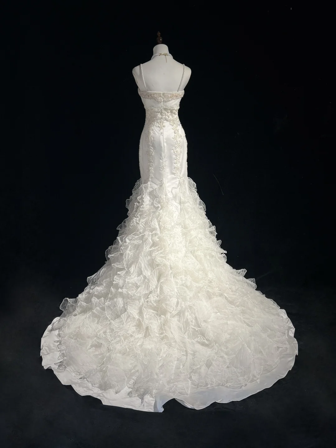 Retro-Brautkleid 1950er 1940er Meerjungfrau Spaghettiträger Tüll Lange Brautkleider Brautkleider Elegantes Brautkleid DH561