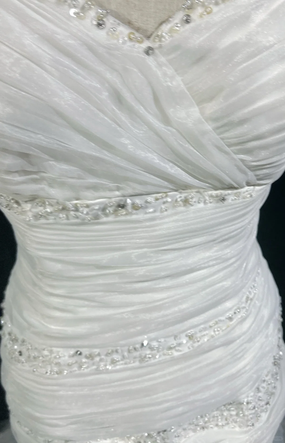 Retro-Brautkleid 1950er 1940er Meerjungfrau Spaghettiträger Weißer Tüll Lange Brautkleider Brautkleider Elegantes Brautkleid DH573