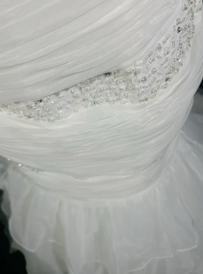 Retro-Brautkleid 1950er 1940er Meerjungfrau Spaghettiträger Weißer Tüll Lange Brautkleider Brautkleider Elegantes Brautkleid DH573