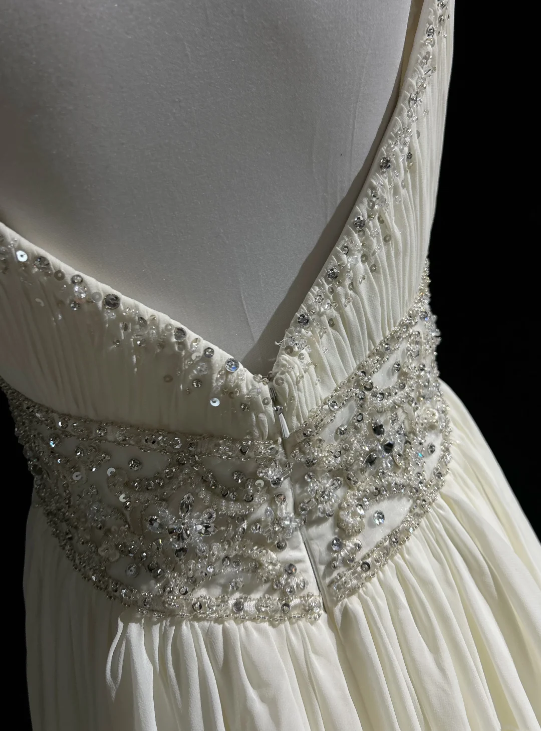 Robe de mariée vintage des années 1960, coupe trapèze, bretelles spaghetti, mousseline blanche, longue, élégante, DH652