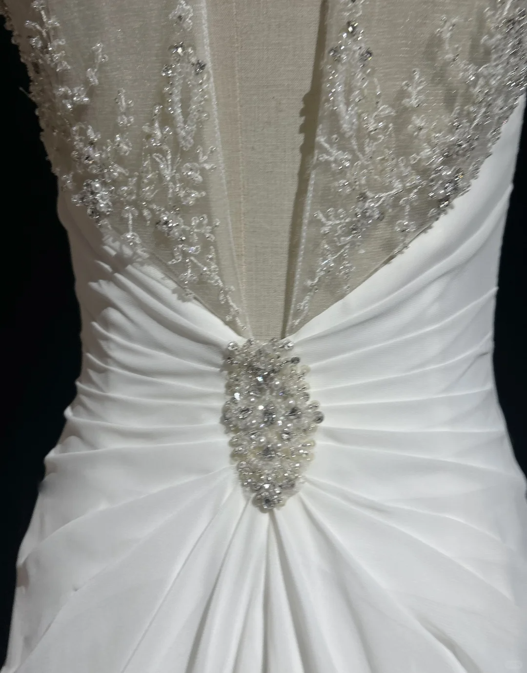 Robe de mariée vintage des années 1960, coupe trapèze, col bijou, mousseline, longue, blanche, élégante, DH658