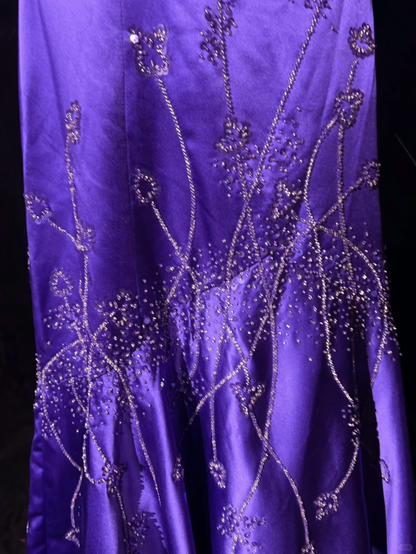 Elegant Mermaid Spaghetti Straps Grape Satin Backless Prom Dresses Party Dress Summer 20th Birthday Outfits 18th Birthday Dresses DH675