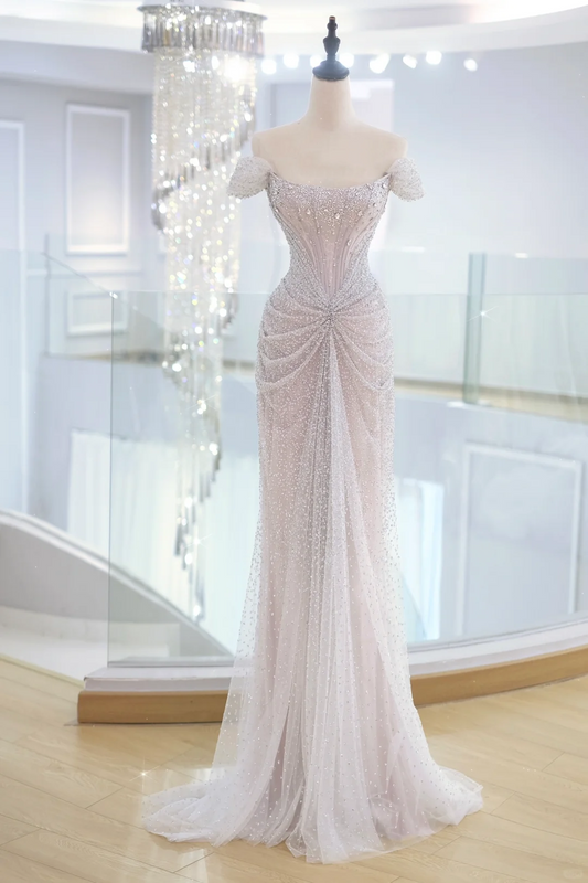 Elegant Mermaid Off The Shoulder Sequin Prom Dresses Party Dress Summer 20th Birthday Outfits 18th Birthday Dresses DH883