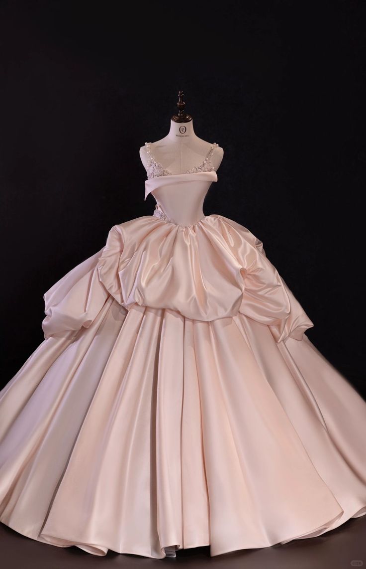 Hübsches Ballkleid Träger Satin Rosa Langes Quinceanera Kleid Abendkleider Vestido De 15 Anos Sweet 16 Kleid DH901