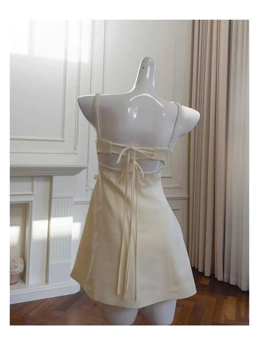 Cute A line Square Neck Short Satin Formal 8th Grade Homecoming Dresses Summer Middle School Hoco Dress Homecoming Outfits DH95