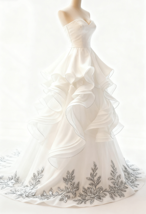 Chic Sweetheart A-Line Long Wedding Dresses Chiffon White Bridal Dresses Sleeveless Bridal Gowns DP04134