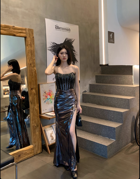 Süßes Ballkleid Spaghettiträger Silbergrau Mini Kurzes Formales Homecoming-Kleid Party Kurzes Ballkleid Hoco Kleider DH2684