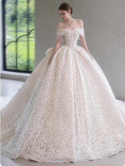 Timeless V-neck A-Line Long Wedding Dresses Tulle Appliques White Bridal Gowns Long Sleeves Bridal Dresses DP04216