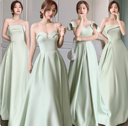 Chic A-Line Green Bridesmaid Dresses Green Sleeveless Evening Dresses DP04238