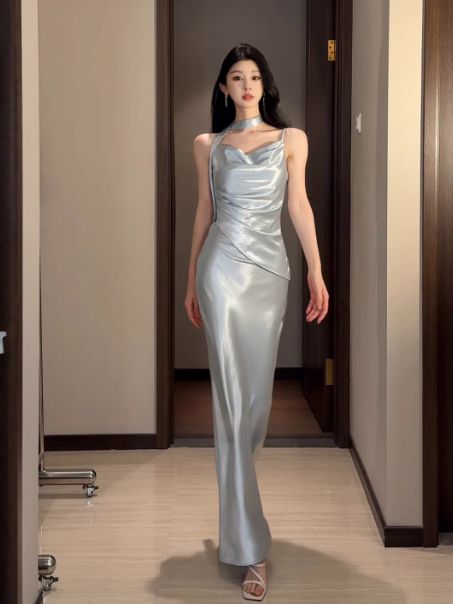Süßes Ballkleid Spaghettiträger Silbergrau Mini Kurzes Formales Homecoming-Kleid Party Kurzes Ballkleid Hoco Kleider DH2684