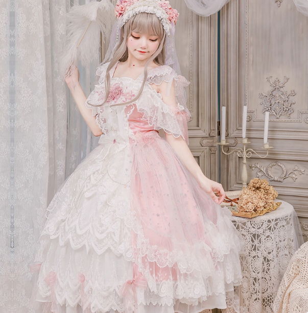 Cute Straps Ball Gown Short Prom Dresses Tulle Pink Birthday Dresses Lace Sweet Lolita Dresses DP04380