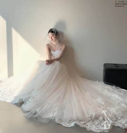 Simple Sweetheart Mermaid Long Wedding Dresses Lace White Bridal Gowns Sleeveless Bridal Dresses DP04412