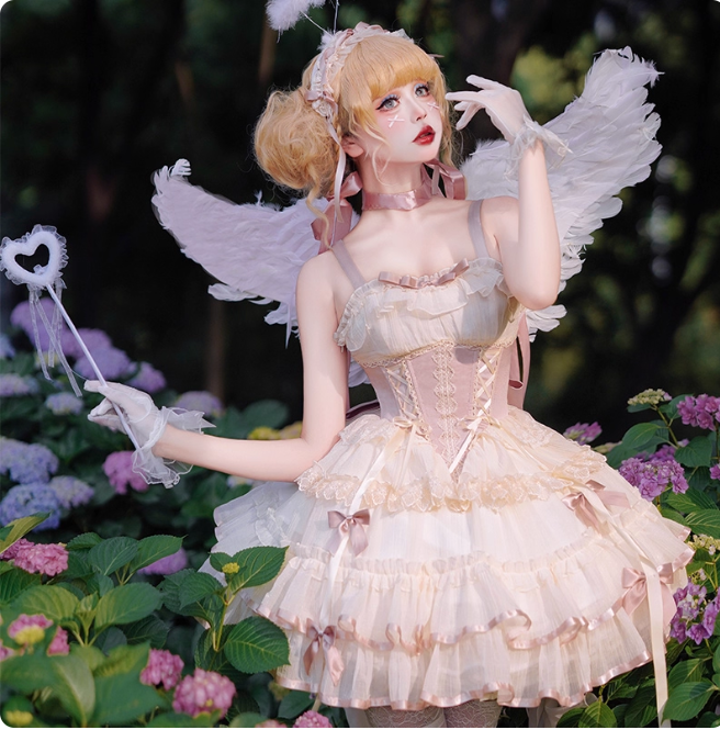 Cute Pink Lolita Dresses Spaghetti Straps Tulle Birthday Dresses Sweet Long Prom Dresses DP04445