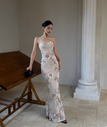 Fashion  Sheath Long Prom Dresses Spaghetti Straps Christmas Dresses Sleeveless Evening Dresses DP04489