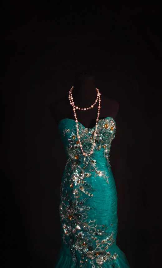 Chic Mermaid Evening Dresses Sweetheart Green Long Prom Dresses Beaded Tulle Sleeveless Brithday Dresses DP04571