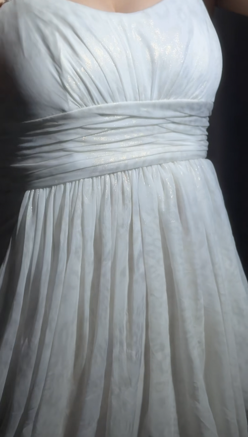 Chic Sheath Evening Dresses Chiffon White Long Prom Dresses Sleeveless Brithday Dresses  DP04586