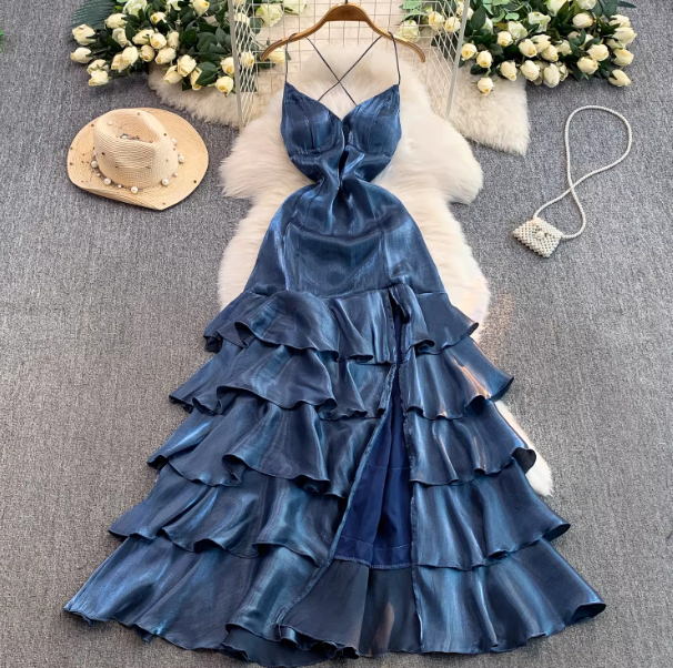 Robe de bal courte à bretelles spaghetti, gris argenté, robe de soirée courte, robe de bal Hoco DH2684