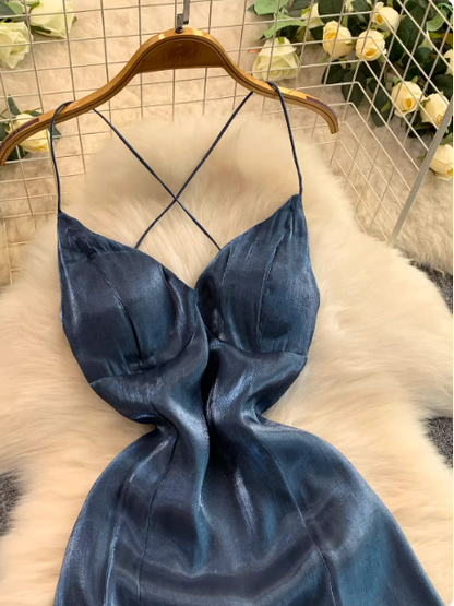 Robe de bal courte à bretelles spaghetti, gris argenté, robe de soirée courte, robe de bal Hoco DH2684