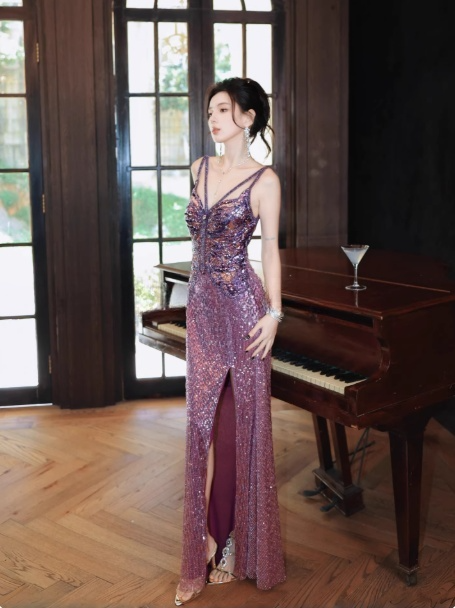 Robe de bal courte à bretelles spaghetti, gris argenté, robe de soirée courte, robe de bal Hoco DH2684