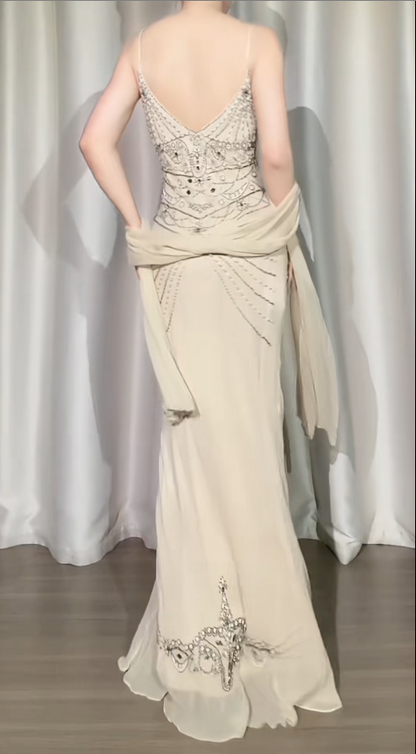 Robe de bal courte à bretelles spaghetti, gris argenté, robe de soirée courte, robe de bal Hoco DH2684