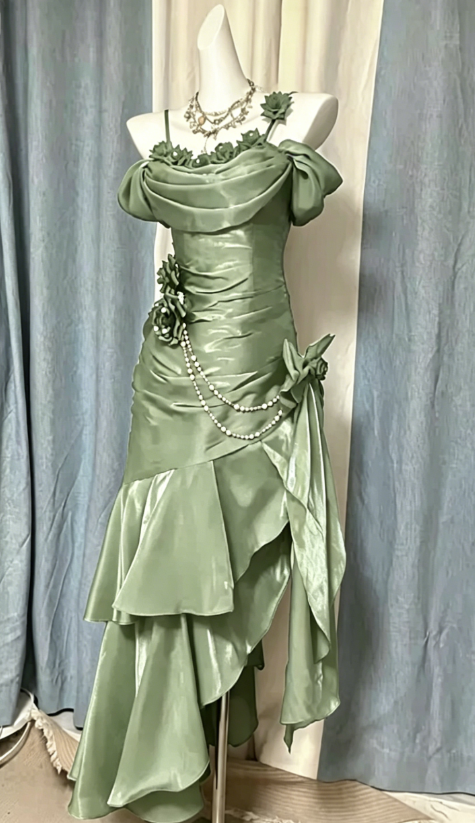 Chic Navy Blue Long Prom Dress Satin Straps Sheath Evening Dress Sleeveless Birthday Dress DP04996
