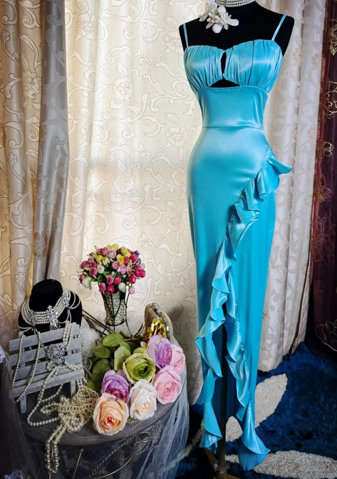 Robe de bal courte à bretelles spaghetti, gris argenté, robe de soirée courte, robe de bal Hoco DH2684
