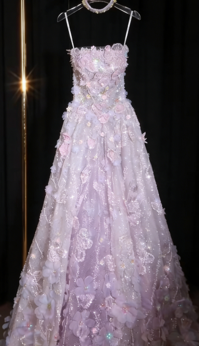 Classy A-Line Pink Prom Dress Tulle Strapless Appliques Birthday Dress Sleeveless Long Evening Dress DP05099