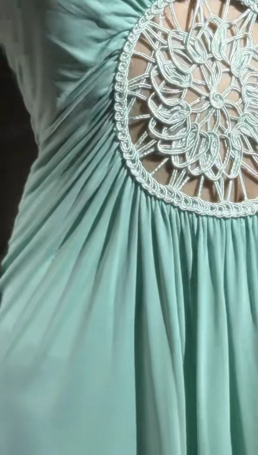 Gorgeous Tiffany Blue Prom Dress Chiffon Sheath Sleeveless Evening Dress DP05141