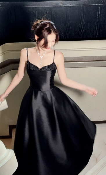 Chic Blue Prom Dress Satin A-line Sleeveless Evening Dress DP05144