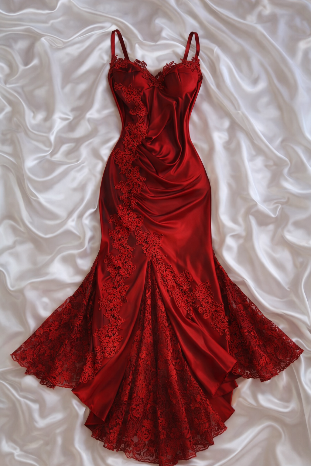 Classy Red Prom Dress Satin Spagehtti Straps Sheath Evening Dress Sleeveless Birthday Dress DP05232