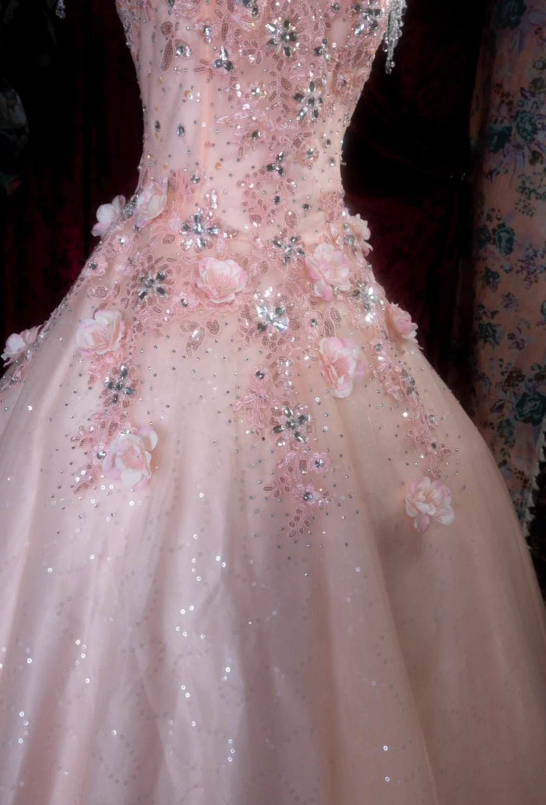 Classy Pink Prom Dress Tulle Sequins High Neck A-Line Evening Dress Sleeveless Birthday Dress ED05240