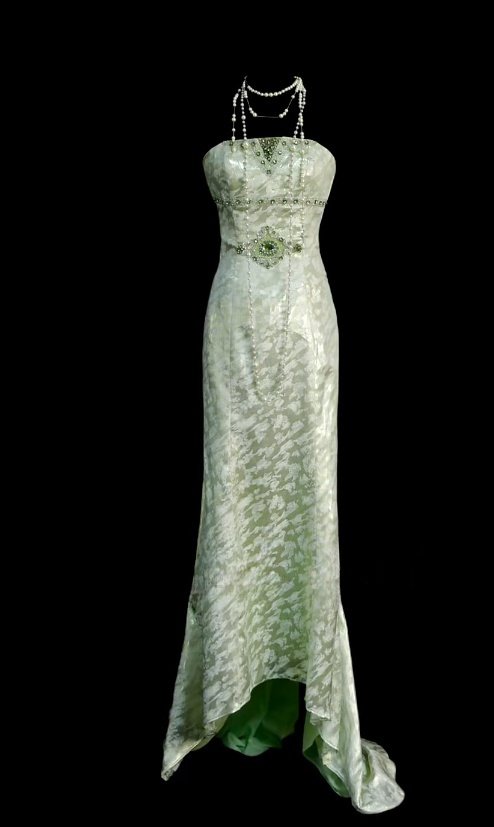 Elegantes grünes Ballkleid aus Satin, trägerlos, Etuikleid, ärmellos, Geburtstagskleid DP05243