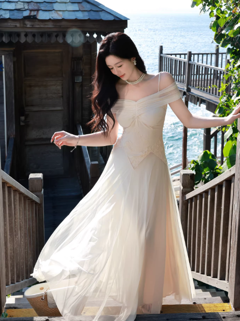 Fairy Apricot Prom Dress Chiffon Spaghetti Straps A-Line Birthday Dress DP05261