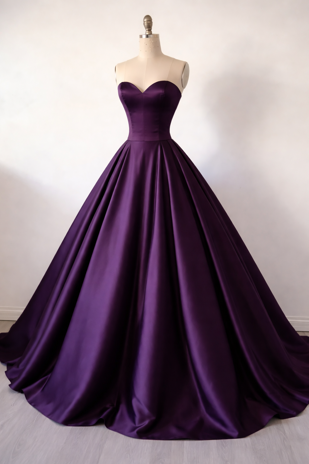 Classy Purple Prom Dress A-Line Sweetheart Satin Long Evening Dress DP05344