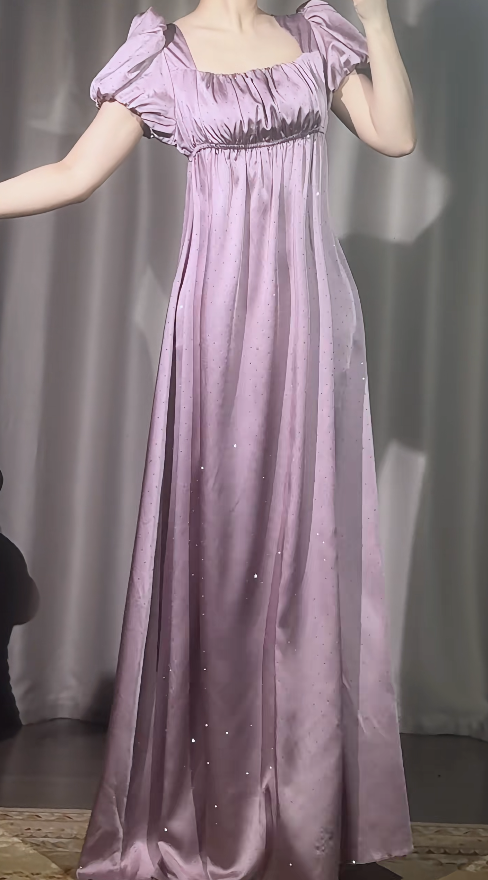 Chic Pink Prom Dress Imperial Satin Long Formal Dress DP05363
