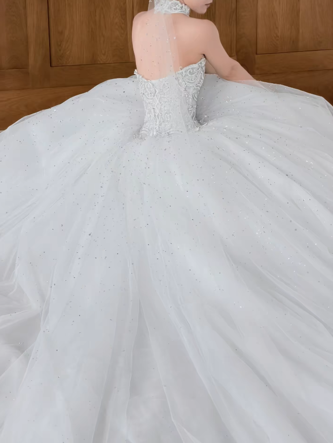 Timeless Sweetheart Wedding Dress A-Line Tulle Appliques Bridal Dress Sleeveless White Birdal Gowns DP05398