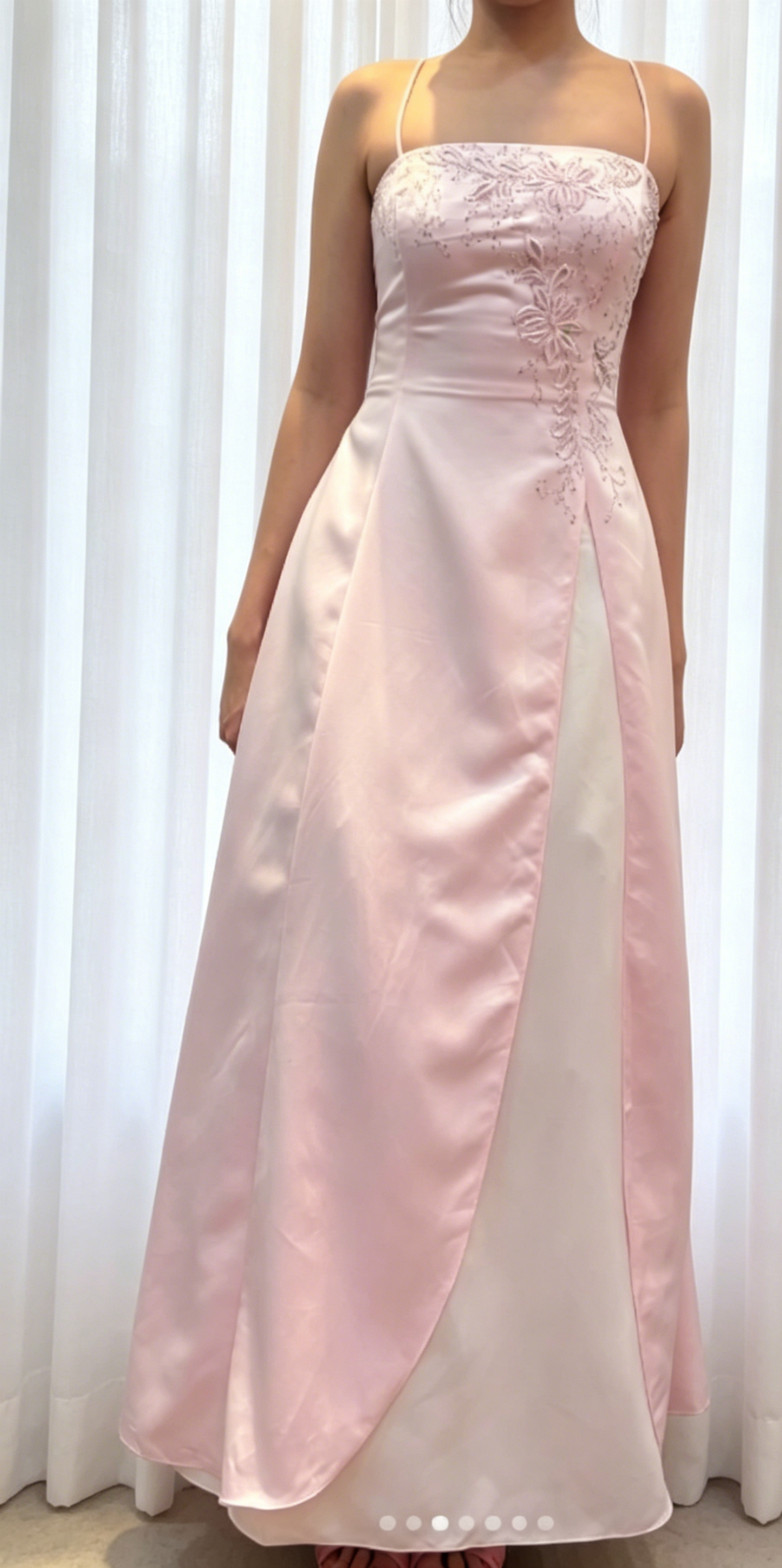 Chic Pink Prom Dress Spaghetti Straps Formal Dress  A-Line Satin Long Evening Dress  DP05416