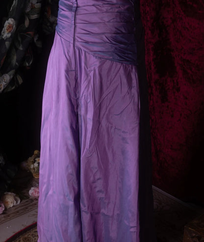 Chic Purple Prom Dress Strapless Sheath Satin Long Evening Dress DP05427
