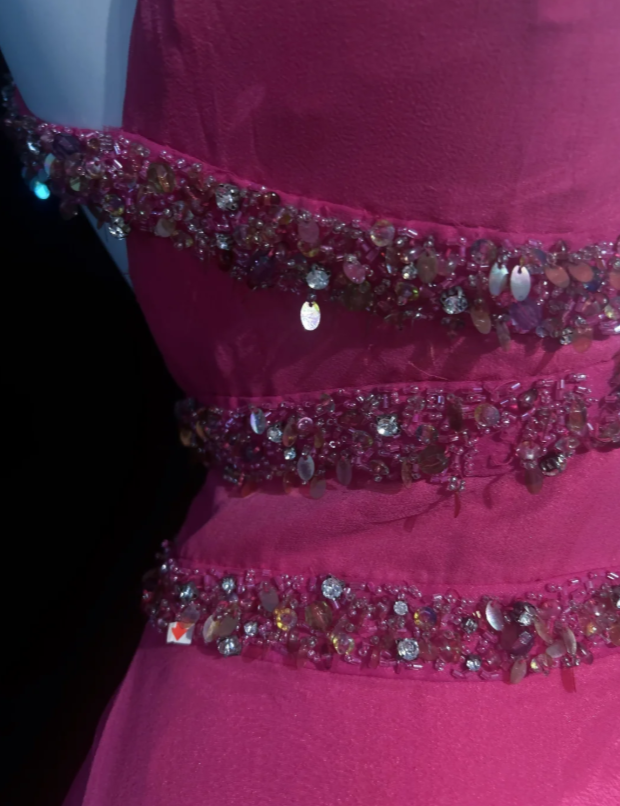 Chic Halter Sheath Chiffon Long Evening Dress Pink Prom Dress DP05670