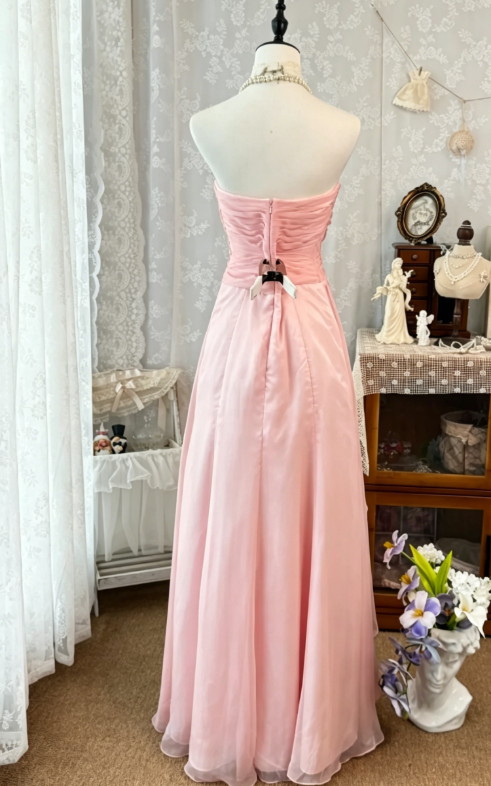 Elegant Pink Prom Dress Sweetheart Sheath Chiffon Long Evening Dress DP05697